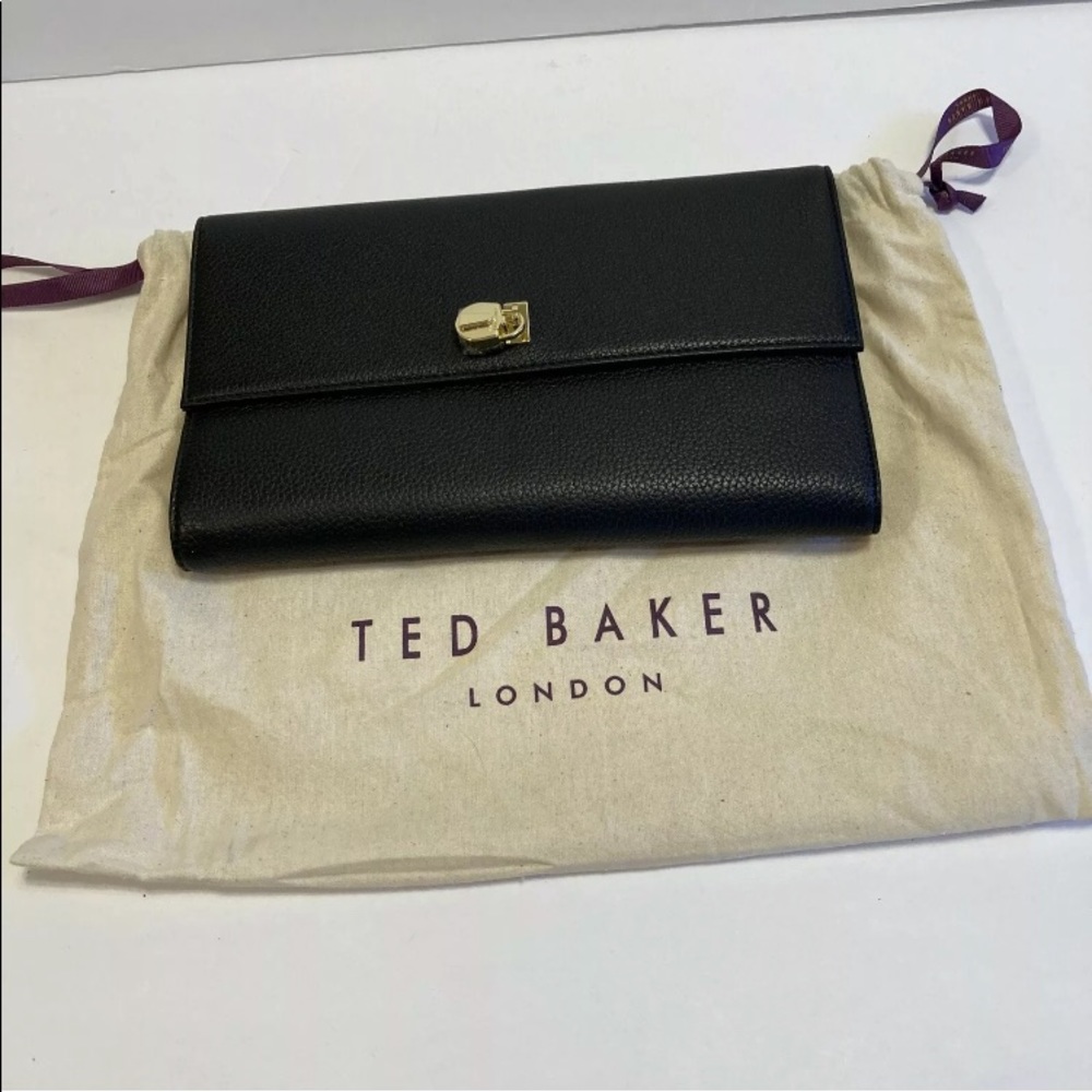 Ted baker London unisex black clutch with dust bag